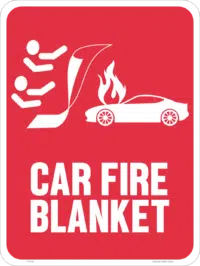 2 person Car Fire Blanket sign  F14145