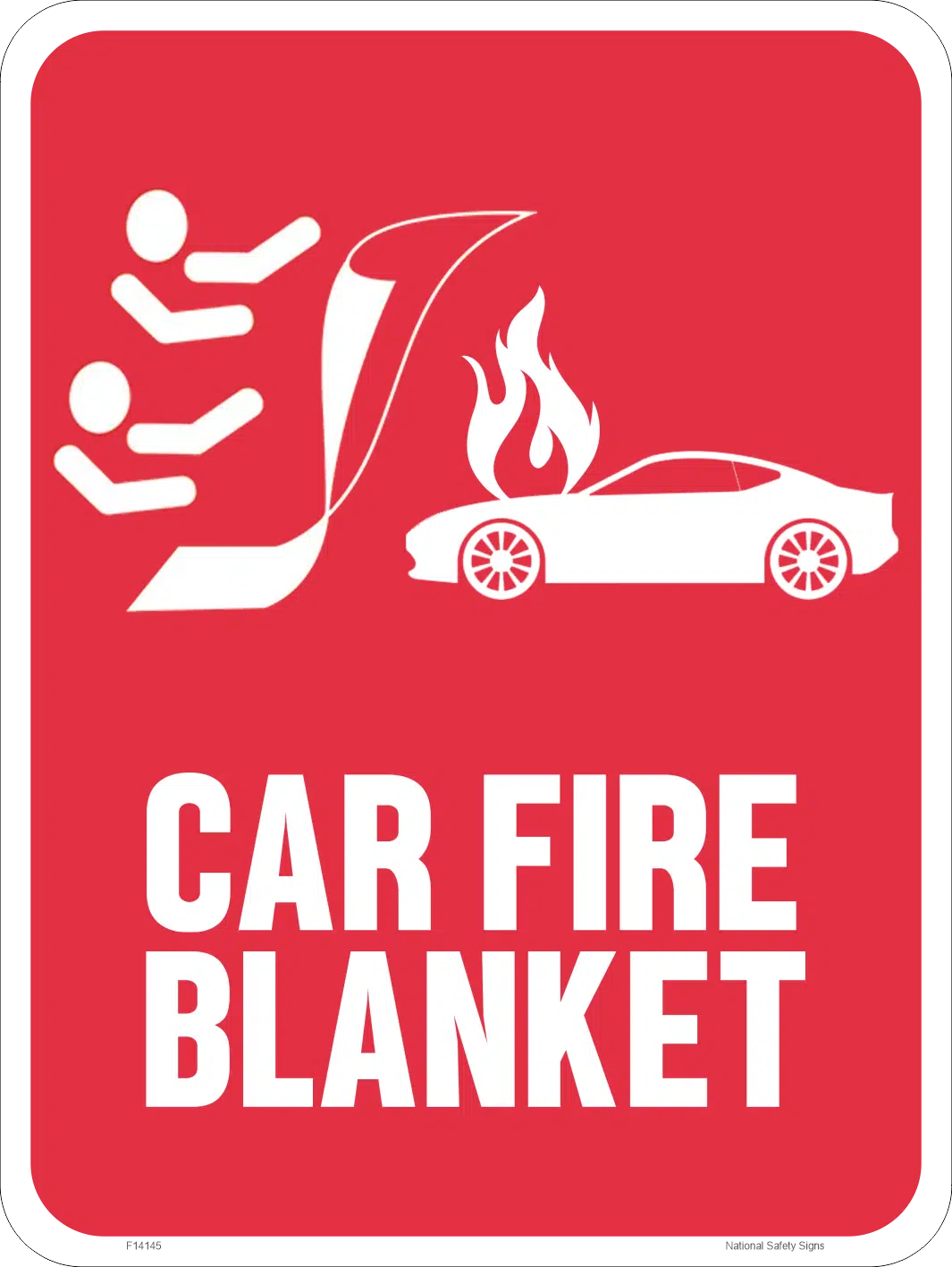 2 person Car Fire Blanket sign  F14145