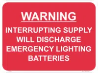 Interrupting supply Sign  F14148
