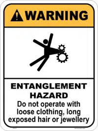 Entanglement Hazard Warning Sign      W30341