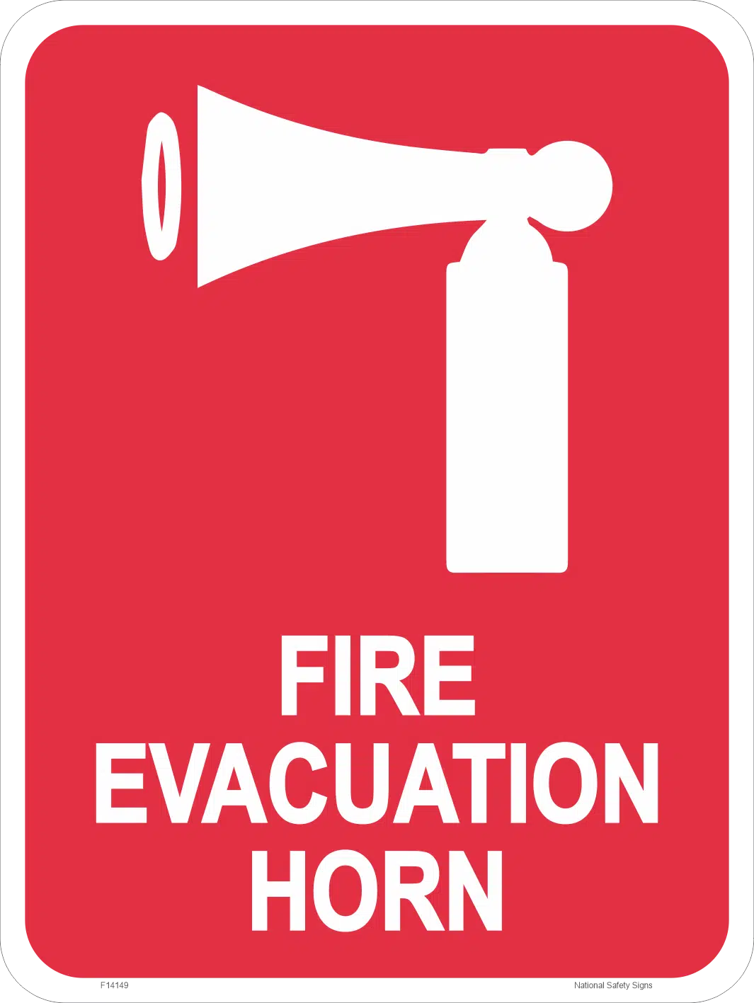 Fire Evacuation Horn Sign F14149