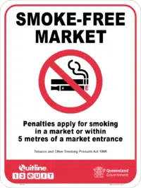 QLD Smoke free market sign P22544