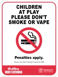 QLD Children at Play No Smoking sign P22545