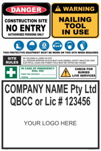 Construction Site Sign + QBCC C19106