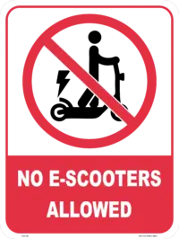 No E-Scooters Allowed sign  P22138