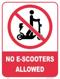 No E-Scooters Allowed sign  P22138