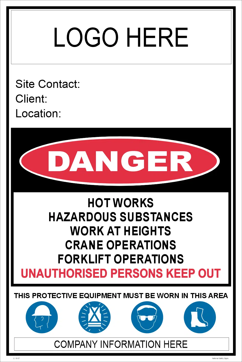 Site Hazard Sign  C19107