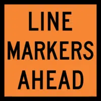 Multi Message Line markers Ahead Sign MM9141