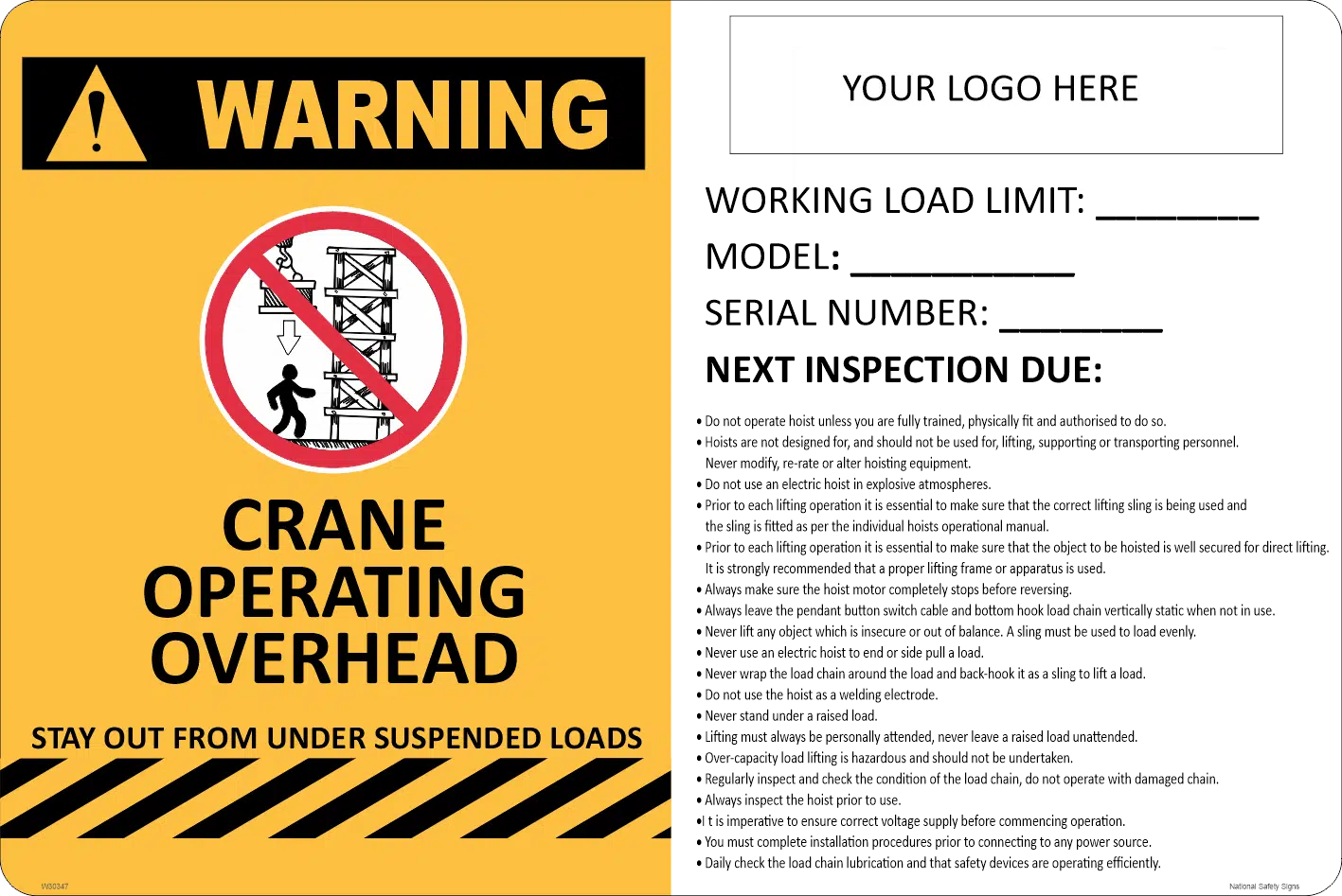 Crane Operating Overhead    W30347