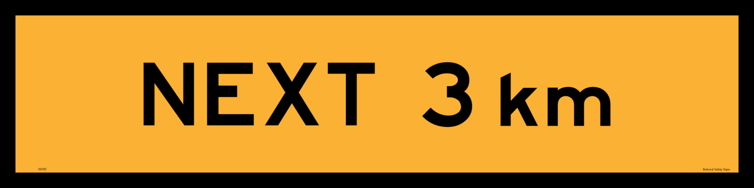 Next 3 km sign RD302