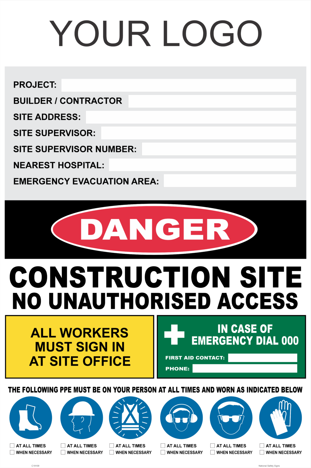 Construction Site Signage - National Safety Signs