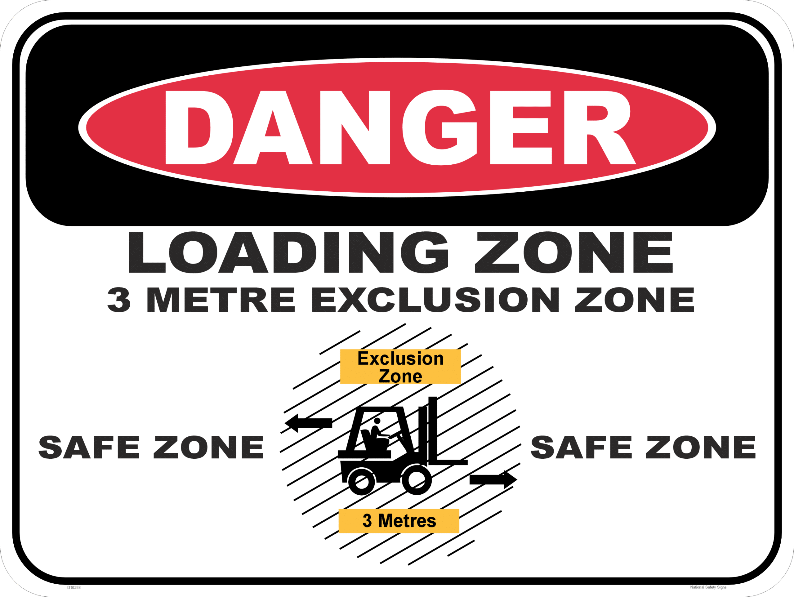 3 Metre Loading Zone danger sign