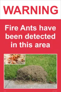 Fire Ant Warning Sign IN16335