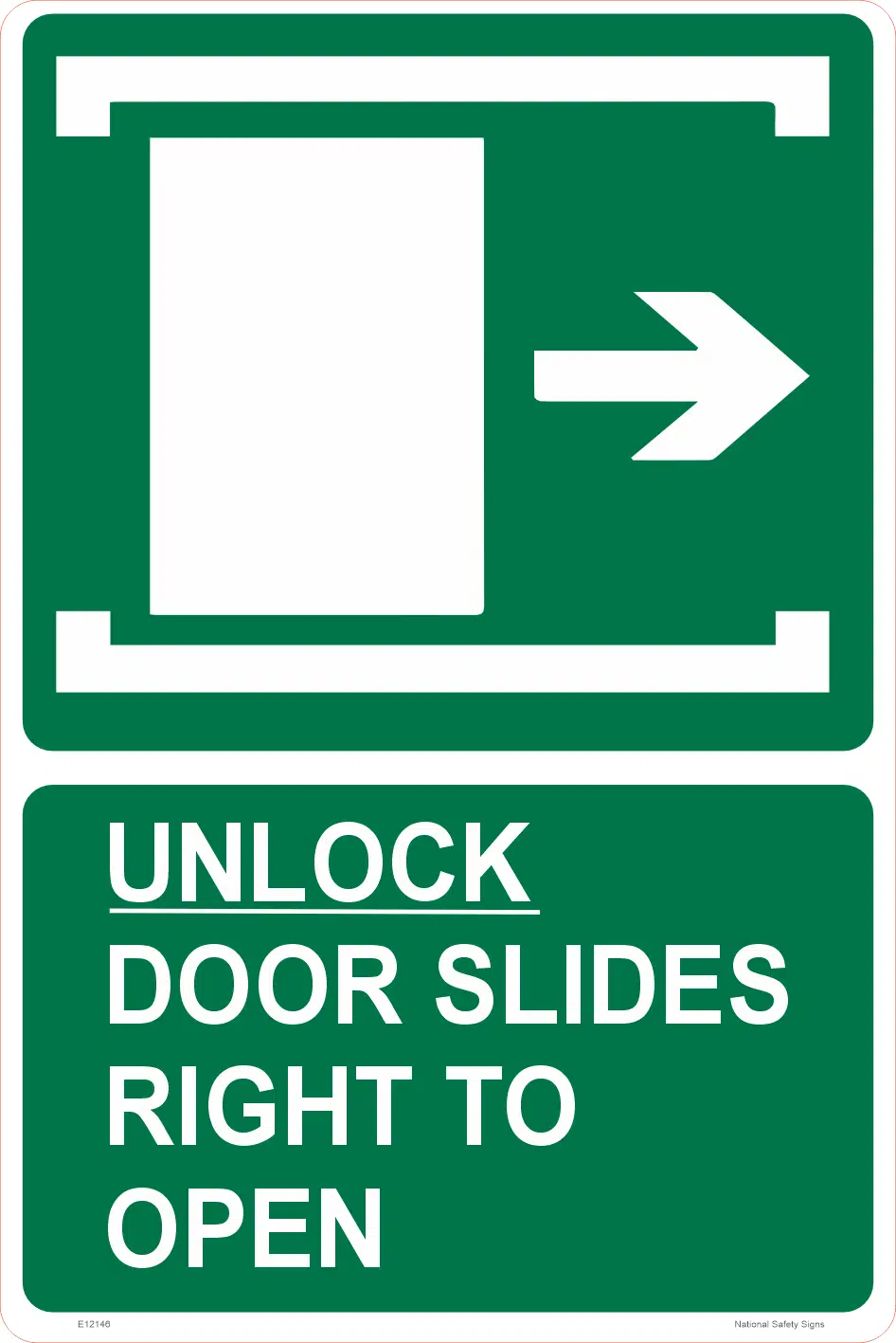 Door slides right/Left to Open  E12146