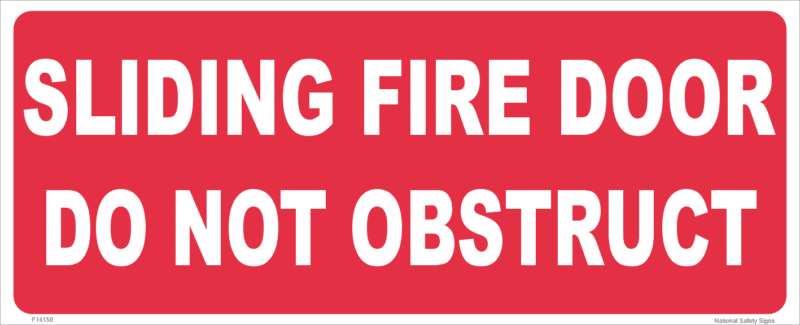 Sliding Fire Door Sign F14150