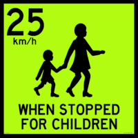 WA Rear Bus Warning Sign Class 1 reflective 400x400mm RD612