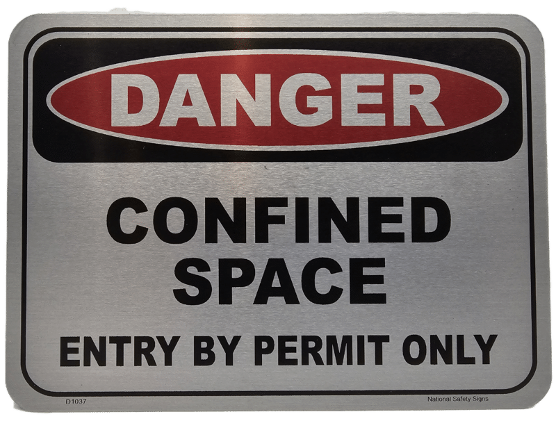 Confined Space Permit Only sign  D1037 - Image 3