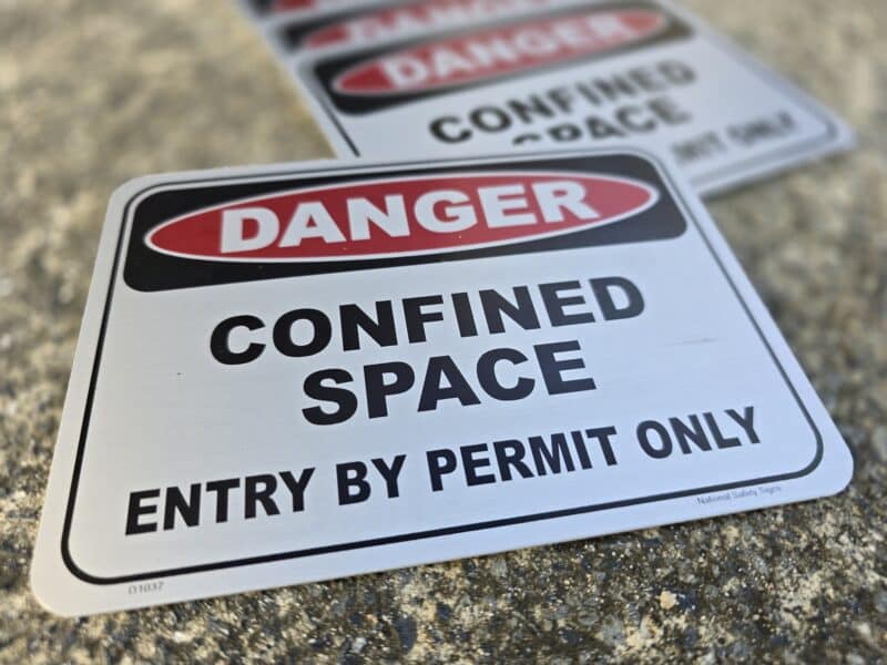 Confined Space Permit Only sign  D1037 - Image 2