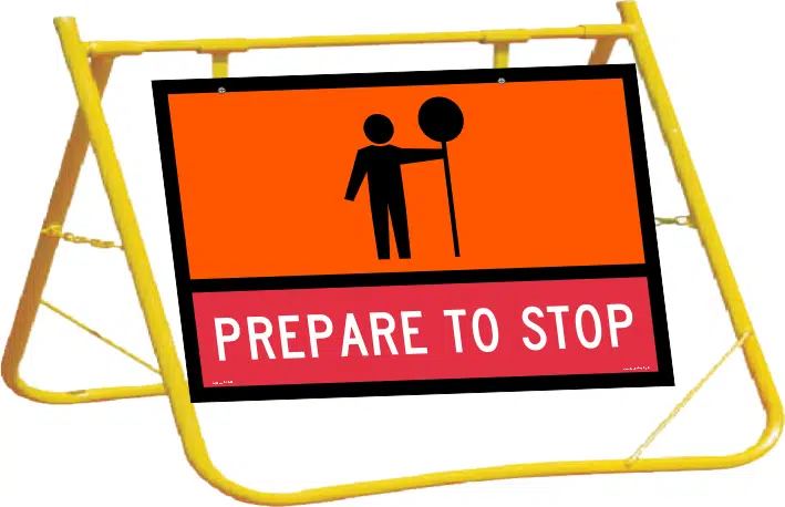 Prepare To Stop Sign and Stand Combo  A400333