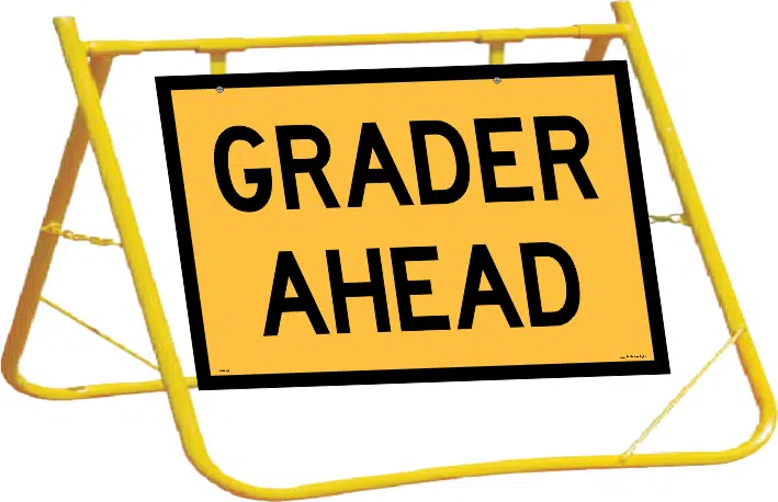 Grader Ahead Sign and Stand Combo  A400340