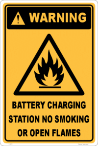 Warning Battery Charging Station     W30350