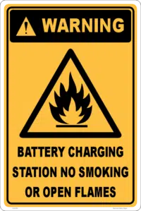 Warning Battery Charging Station W30350
