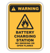 Warning Battery Charging Station     W30350