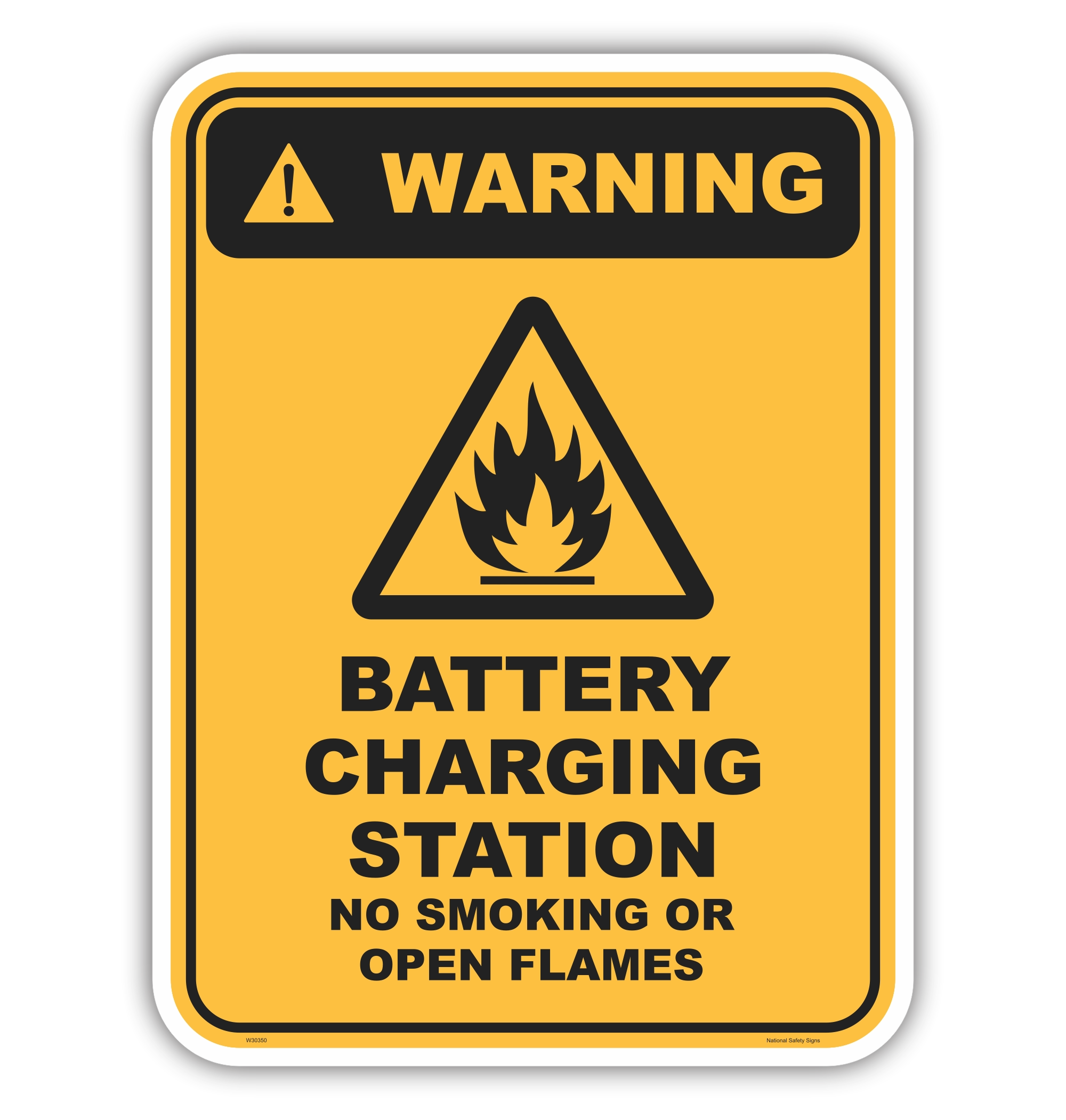 Warning Battery Charging Station W30350