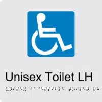 Disabled Toilet LH BT03 Braille Sign