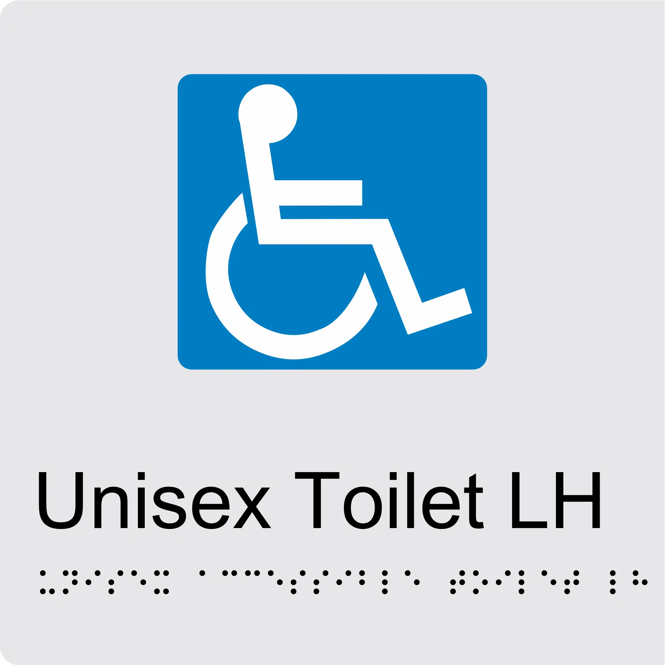 Disabled Toilet LH BT03 Braille Sign