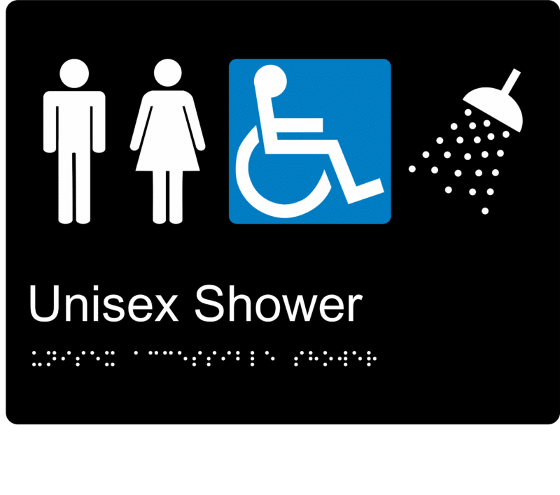 Unisex Disabled Shower BT09 Braille Sign - Image 2