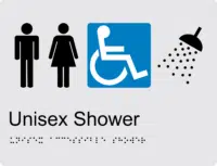 Unisex Disabled Shower BT09 Braille Sign