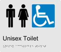 Unisex Accessible Toilet BT10 Braille Sign