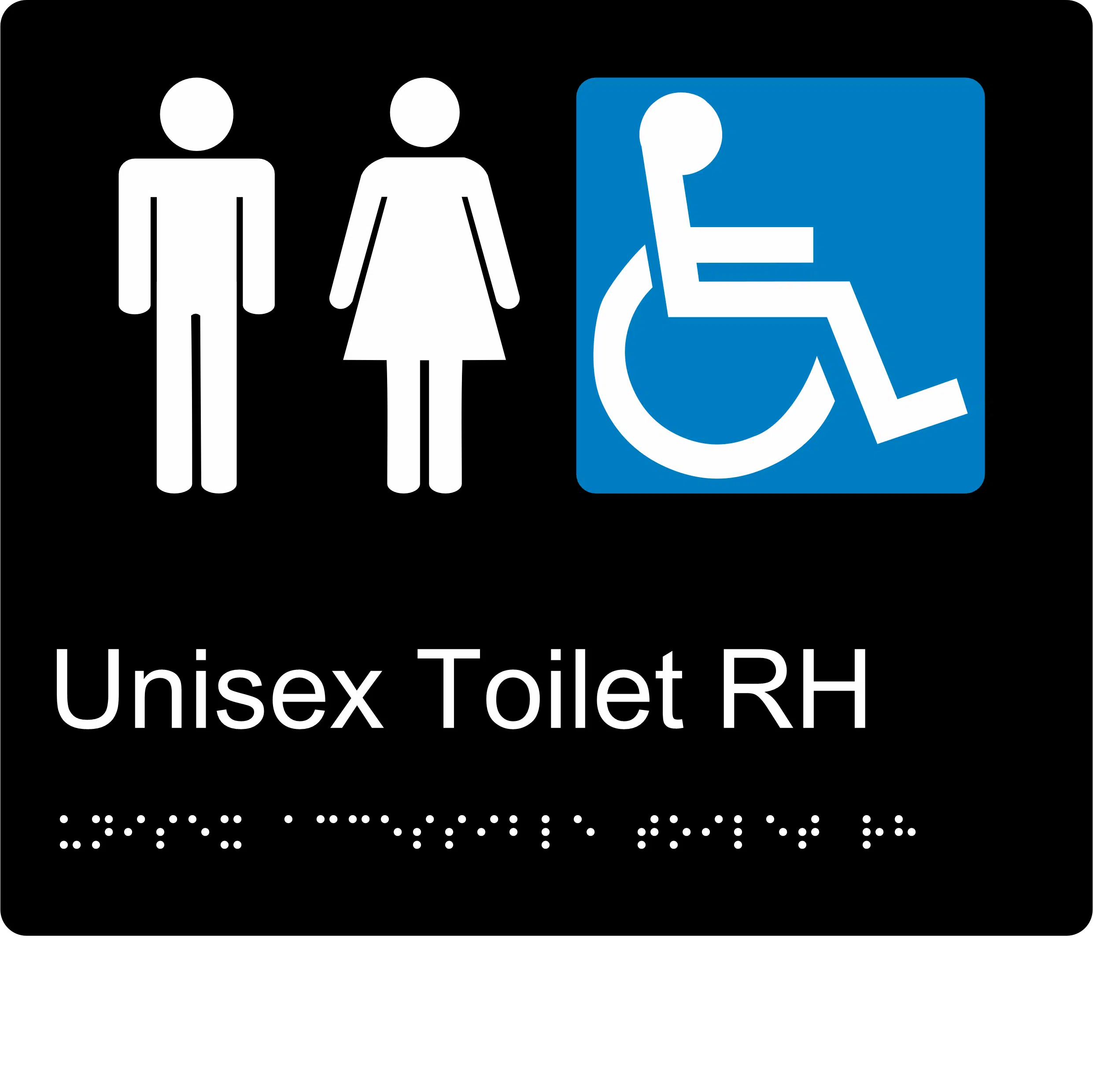 Unisex Accessible Toilet RH BT12 Braille Sign - Image 2