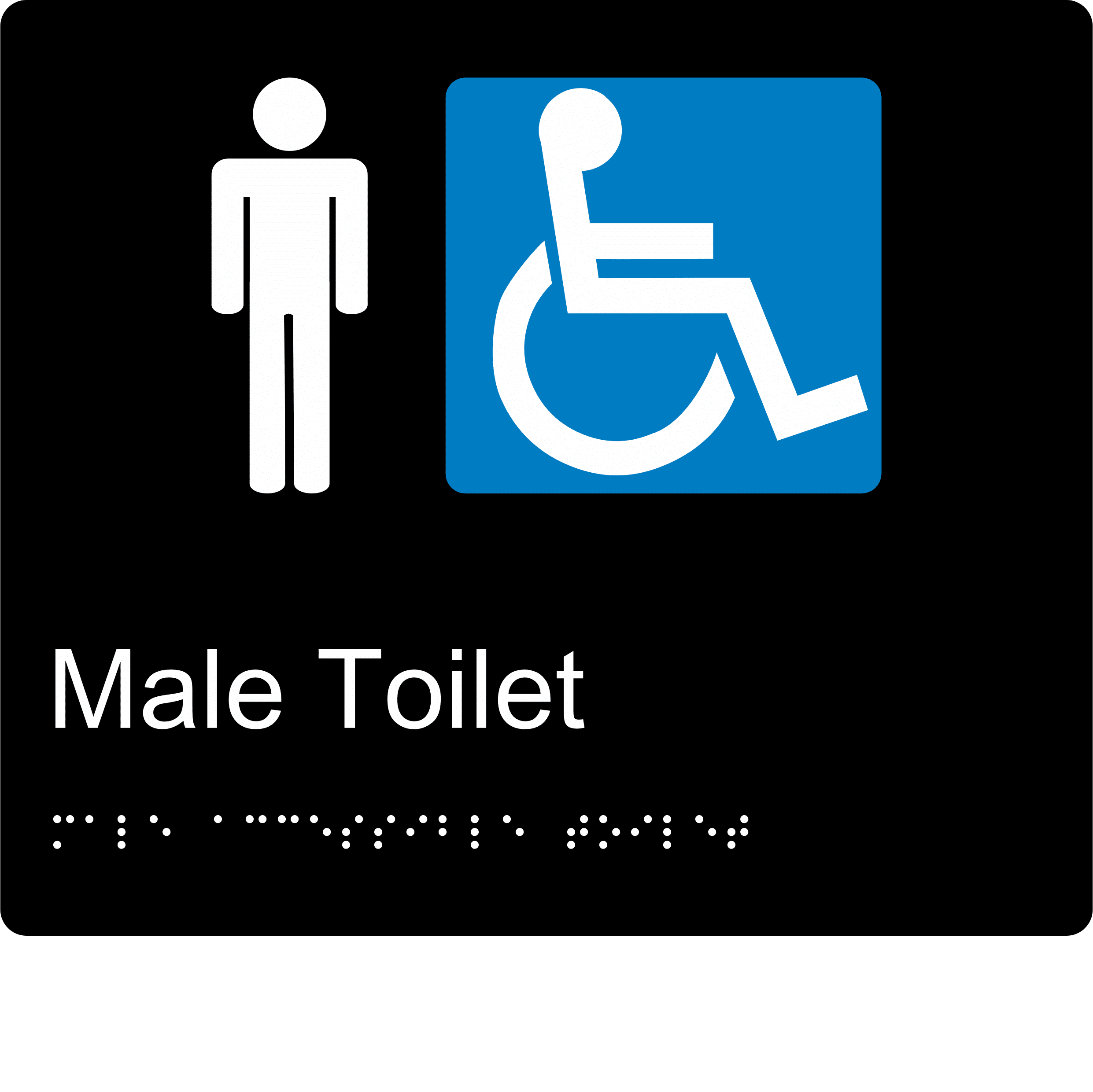Male Accessible Toilet BT13 Braille Sign - Image 2