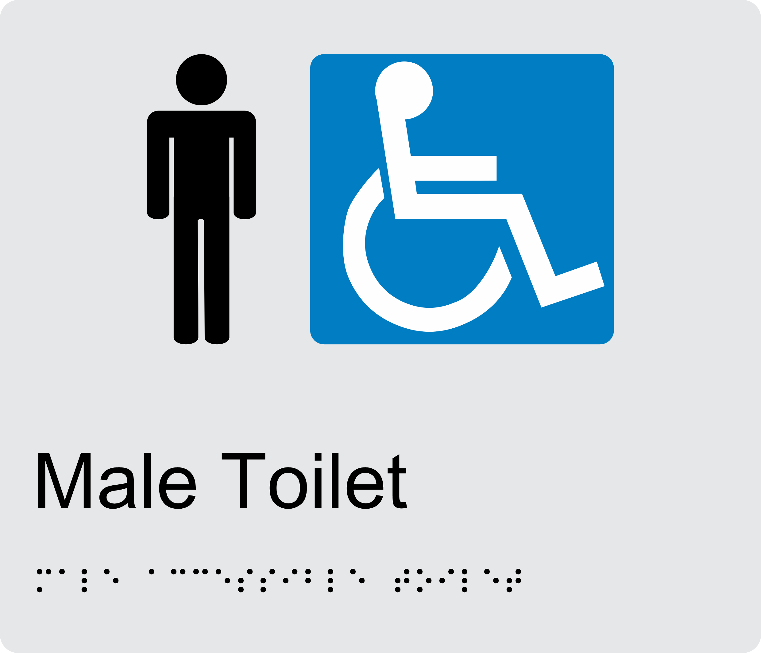Male Accessible Toilet BT13 Braille Sign