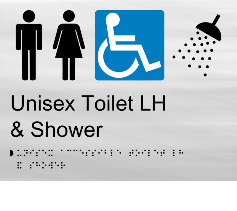 Unisex Disabled Shower LH BT14 Braille Sign - Image 3