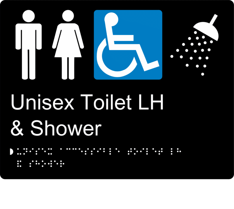 Unisex Disabled Shower LH BT14 Braille Sign - Image 2