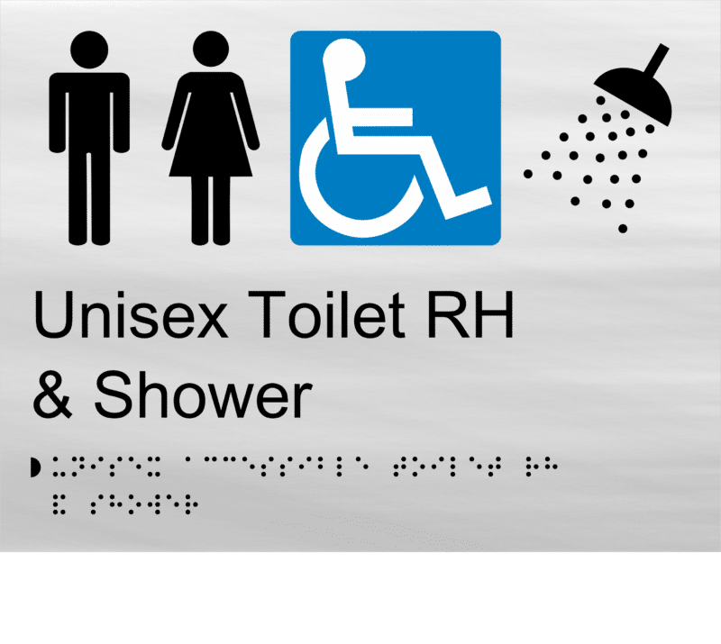 Unisex Disabled Shower RH BT15 Braille Sign - Image 3
