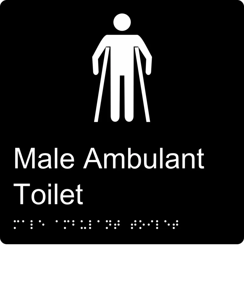 Male Ambulant Toilet BT16 Braille Sign - Image 2