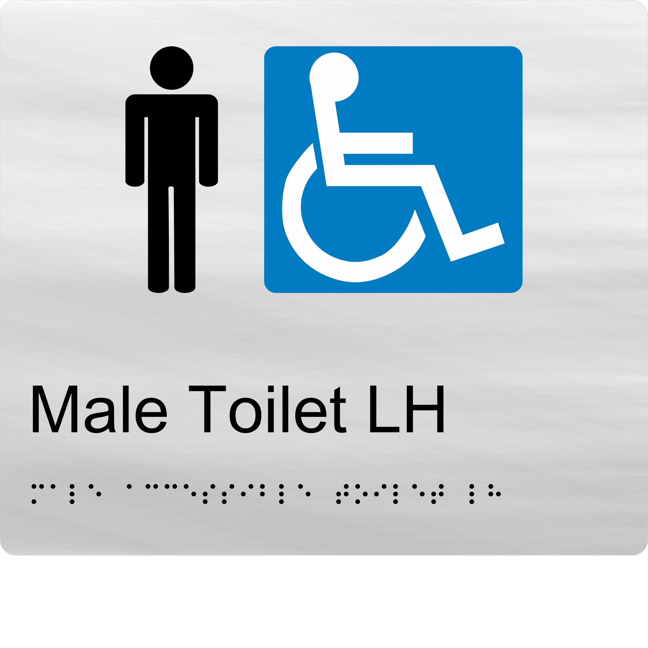 Male Accessible Toilet LH BT18 Braille Sign - Image 3