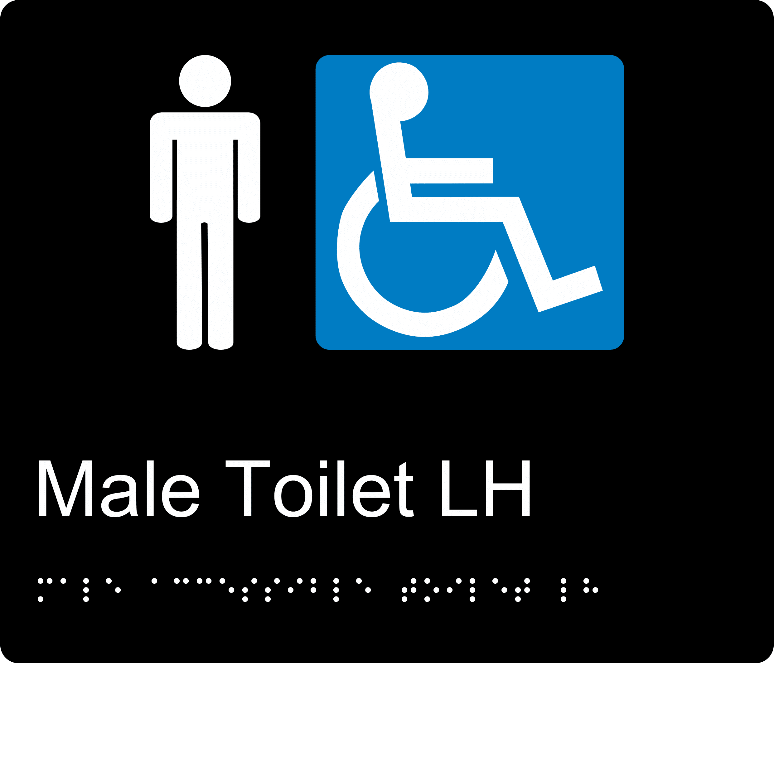 Male Accessible Toilet LH BT18 Braille Sign - Image 2