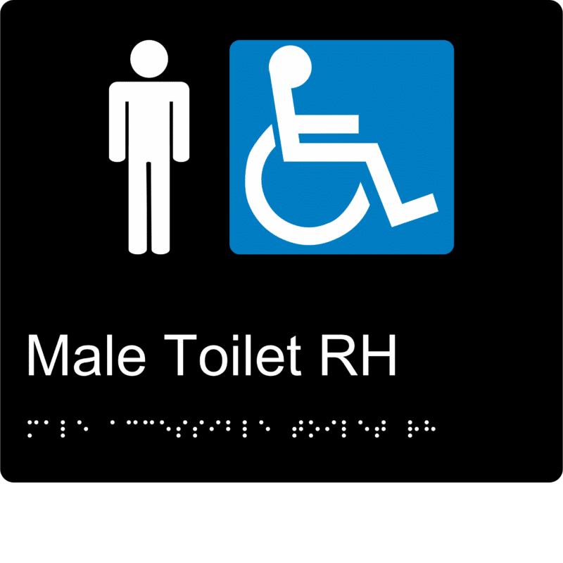 Male Accessible Toilet RH BT19 Braille Sign - Image 2