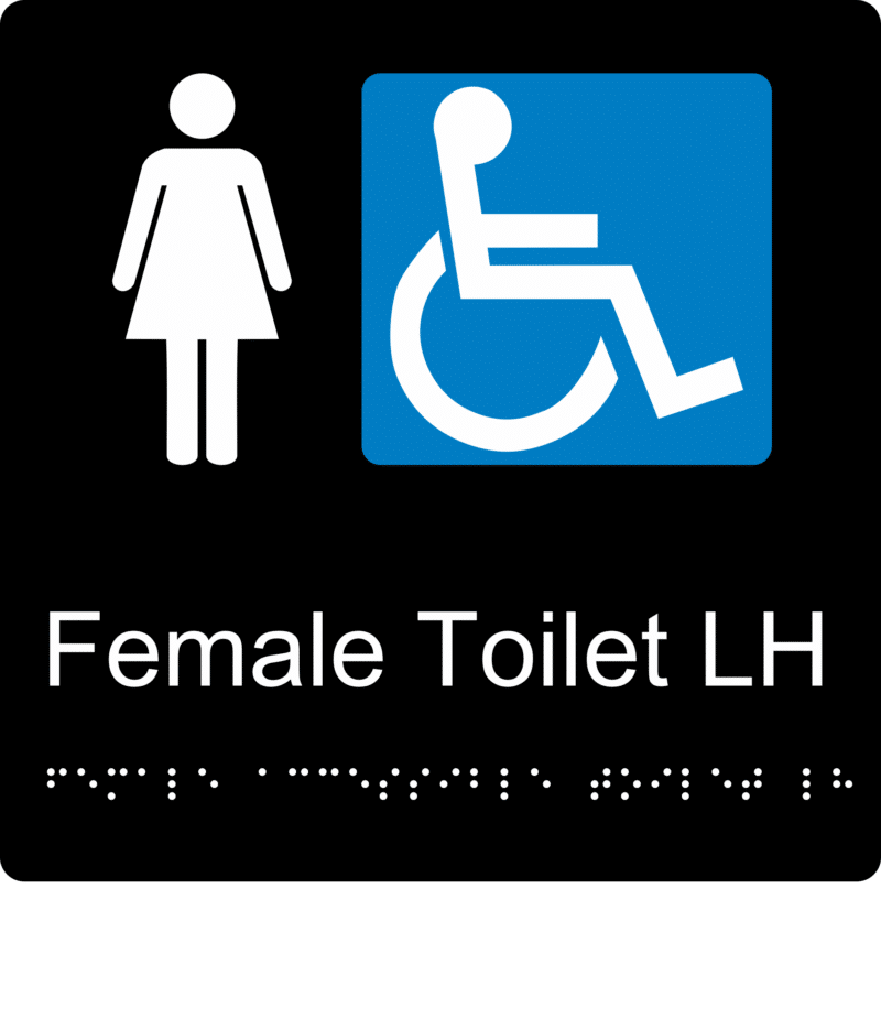 Female Accessible Toilet LH BT20 Braille Sign - Image 2