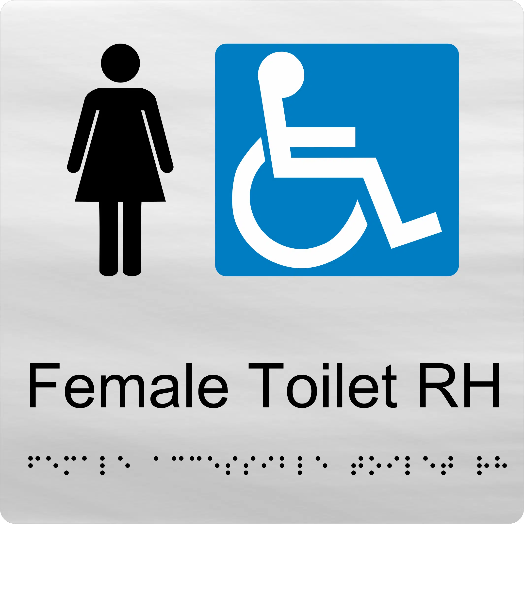 Female Accessible Toilet RH BT21 Braille Sign - Image 3