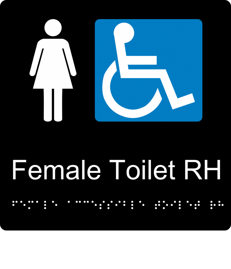 Female Accessible Toilet RH BT21 Braille Sign - Image 2