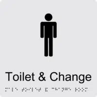 Male Toilet and Change Room BT22 Braille Sign
