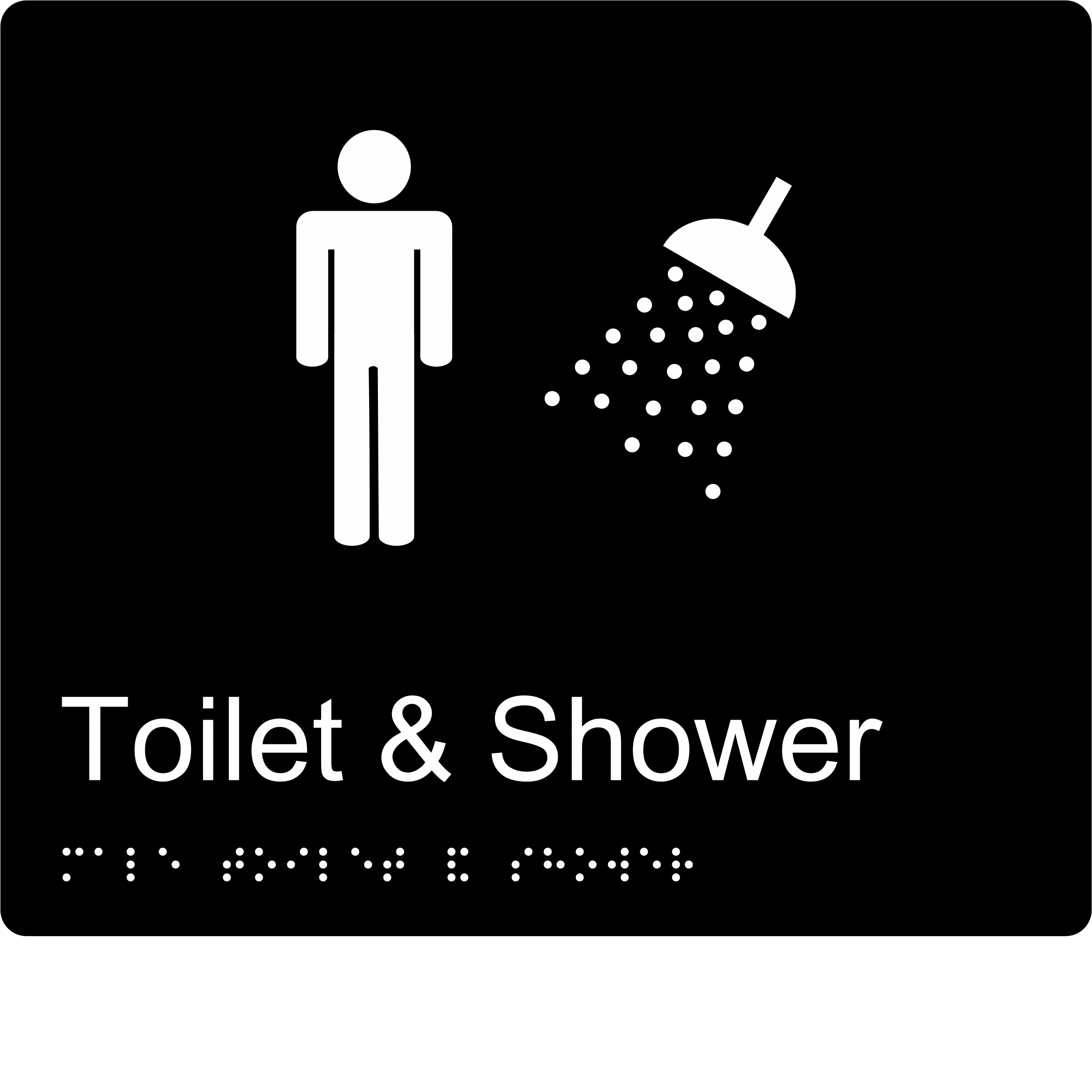 Male Toilet and Shower BT24 Braille Sign - Image 2