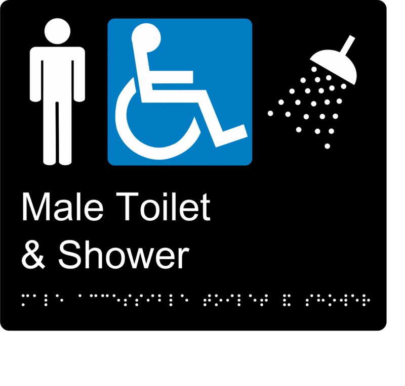 Male Accessible Toilet and Shower BT26 Braille Sign - Image 2