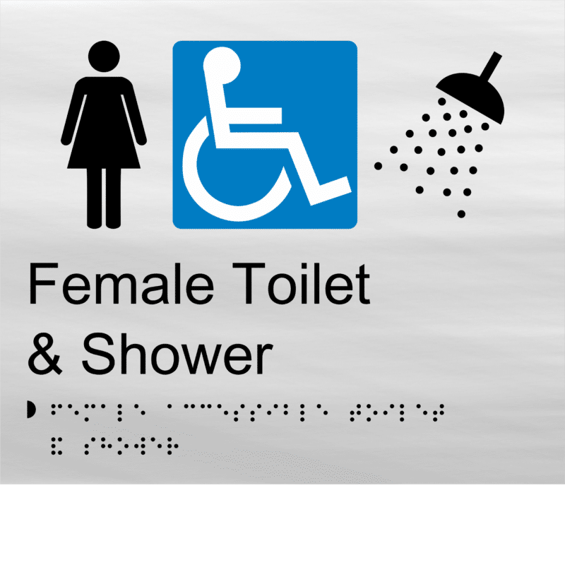 Female Accessible Toilet and Shower BT27 Braille Sign - Image 3